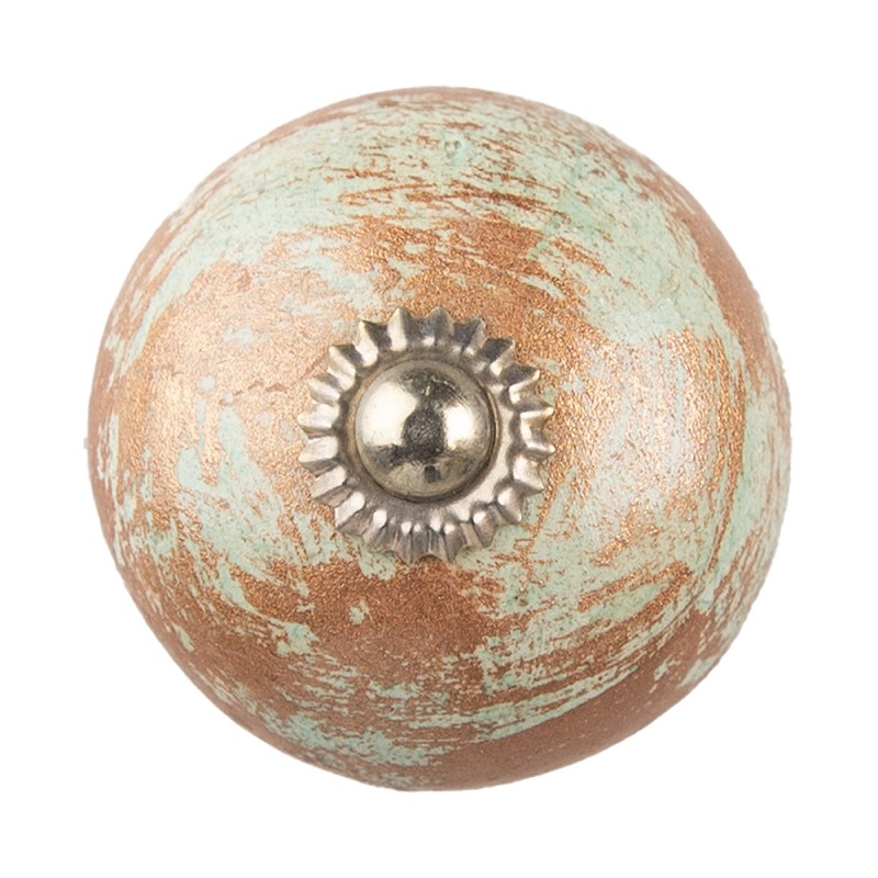 Clayre & Eef Deurknop  Ø 4x4 cm Bruin Keramiek Rond