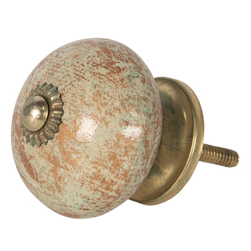 Clayre & Eef Deurknop  Ø 4x4 cm Bruin Keramiek Rond