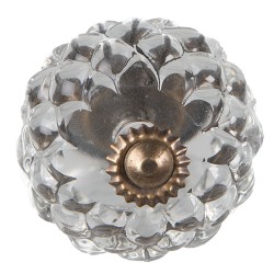 Clayre & Eef Deurknop  Ø 4x4 cm Transparant Glas Rond