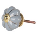 Clayre & Eef Türknauf Ø 4 cm Grau Goldfarbig Keramik