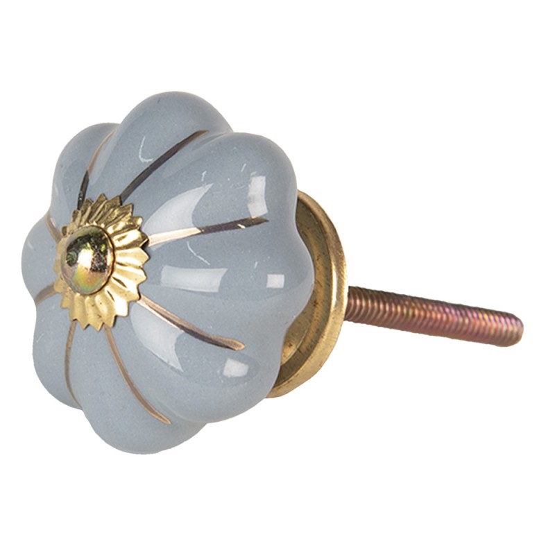 Clayre & Eef Türknauf Ø 4 cm Grau Goldfarbig Keramik