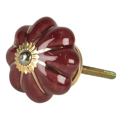 Clayre & Eef Deurknop  Ø 4 cm Rood Keramiek