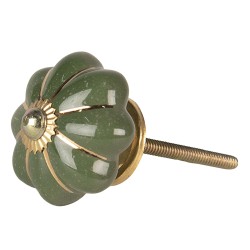 Clayre & Eef Poignée de porte Ø 4 cm Vert Céramique