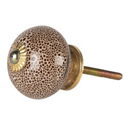 Clayre & Eef Deurknop  Ø 4 cm Bruin Keramiek Rond