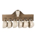 Clayre & Eef Mug Holder Set of 6 48x9x17 cm Brown Wood Rectangle Cow