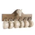 Clayre & Eef Portatasse set di 6 48x9x17 cm Marrone Legno  Rettangolo Mucca