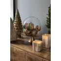 Clayre & Eef Plateau à gâteaux sur pied Ø 32x10 cm Couleur or Plastique Rond