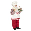 Clayre & Eef Statuetta Babbo Natale 28 cm Rosso Bianco Tessuto