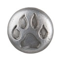 Clayre & Eef Door Knob Ø 4 cm Silver colored Iron Dog Paw