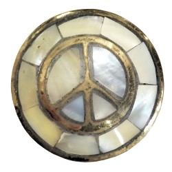 Clayre & Eef Poignée de porte Ø 3 cm Blanc Métal Rond