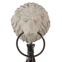 Clayre & Eef Decorative Figurine Set of 2 Lion White Black Wood Iron