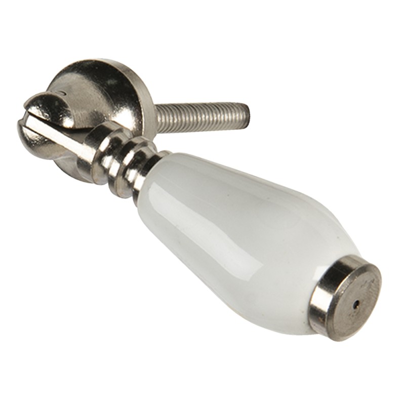 Clayre & Eef Pomello 2x6 cm Bianco Ceramica