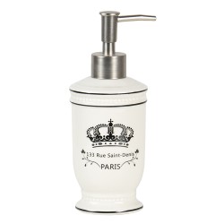 Clayre & Eef Badezimmer-Set 4er Set Beige Schwarz Keramik Krone