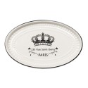 Clayre & Eef Badezimmer-Set 4er Set Beige Schwarz Keramik Krone Paris