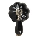 Clayre & Eef Door Knob 4x8x6 cm Black Ceramic Round