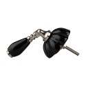 Clayre & Eef Door Knob 4x8x6 cm Black Ceramic Round