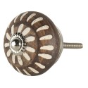Clayre & Eef Door Knob 4x6 cm Brown Ceramic Round