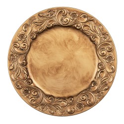 Clayre & Eef Charger Plate Ø 33 cm Gold colored Plastic Round