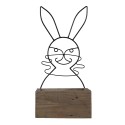 Clayre & Eef Blumentopf Braun Holz Eisen Kaninchen