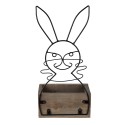 Clayre & Eef Blumentopf Braun Holz Eisen Kaninchen