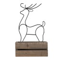 Clayre & Eef Blumentopf Braun Holz Eisen Hirsch