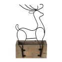 Clayre & Eef Blumentopf Braun Holz Eisen Hirsch