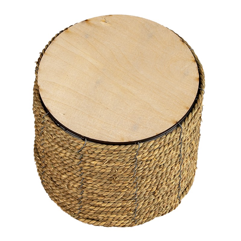 Clayre & Eef Bloempot  Ø 26x21 cm Bruin Zeegras Rond