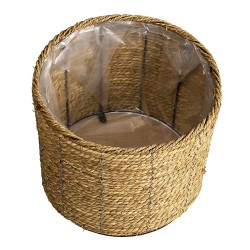 Clayre & Eef Pot de fleurs Ø 30x23 cm Marron Zostère Rond