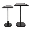 Clayre & Eef Table d'appoint set de 2 35x35x56 cm Noir Verre Aluminium