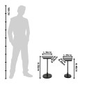 Clayre & Eef Table d'appoint set de 2 35x35x56 cm Noir Verre Aluminium