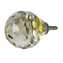 Clayre & Eef Door Knob Set of 4 Ø 4 cm Transparent Glass Round