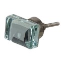 Clayre & Eef Door Knob Set of 4 4 cm Transparent Glass Rectangle