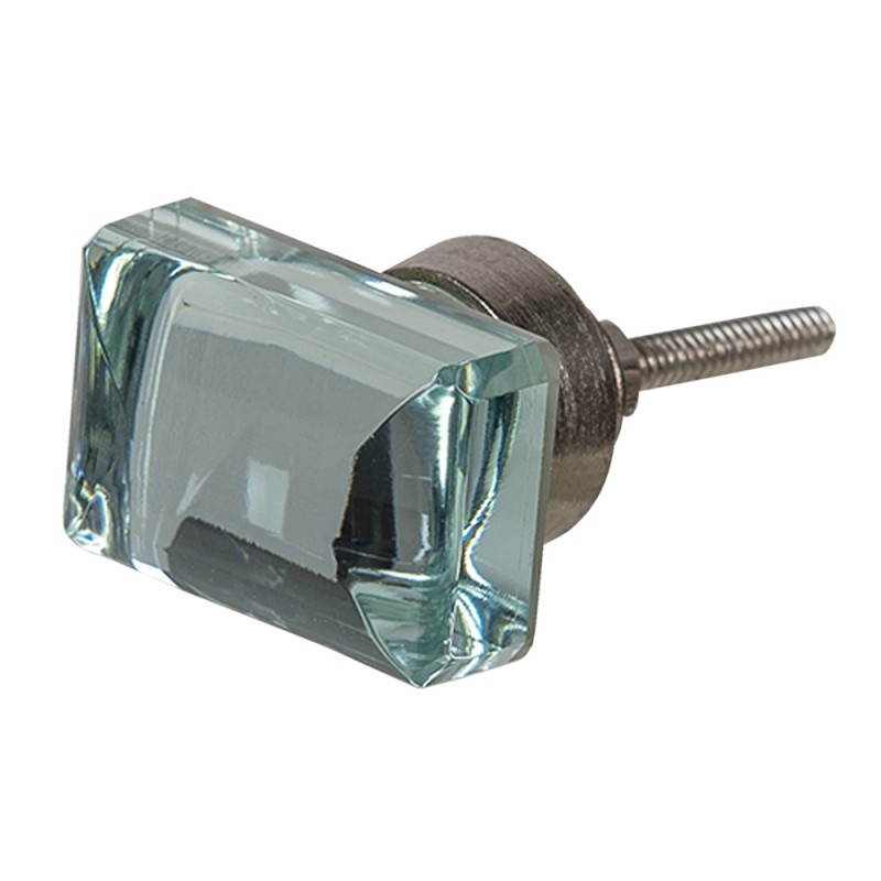 Clayre & Eef Door Knob Set of 4 4 cm Transparent Glass Rectangle