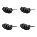 Clayre & Eef Door Knob Set of 4 2x4x5 cm Black Iron