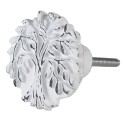 Clayre & Eef Door Knob Ø 4 cm White Iron Round Tree