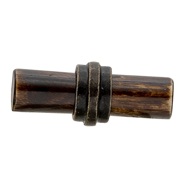 Clayre & Eef Door Knob Set of 4 5x3 cm Brown Iron Rectangle