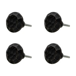 Clayre & Eef Deurknop Set van 4  Ø 4 cm Zwart Ijzer Rond
