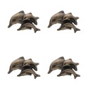 Clayre & Eef Pomello set di 4 Delfino 6x4 cm Marrone Tessuto