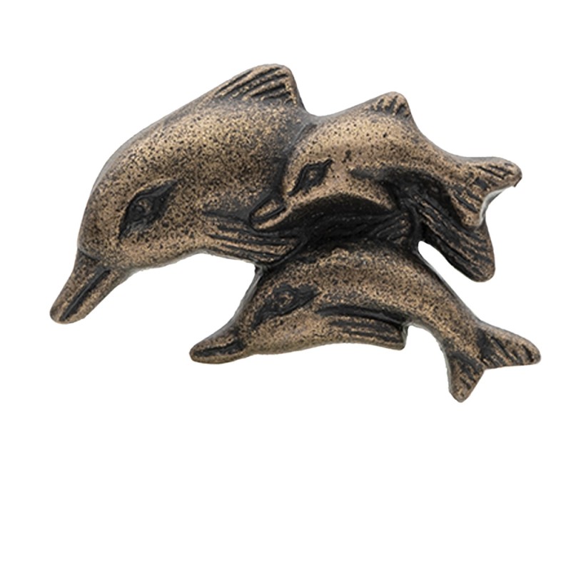 Clayre & Eef Pomello set di 4 Delfino 6x4 cm Marrone Tessuto