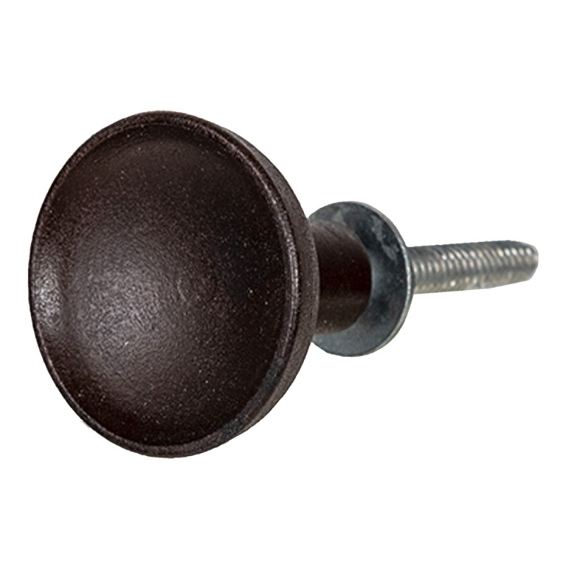 Clayre & Eef Door Knob Set of 4 Ø 3 cm Brown Iron Round