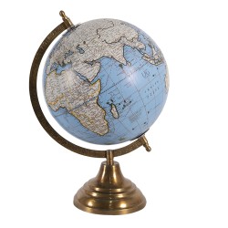Clayre & Eef Globe 22x33 cm Bleu Bois Métal