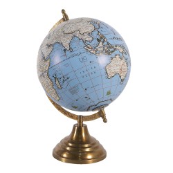 Clayre & Eef Globe 22x33 cm Bleu Bois Métal