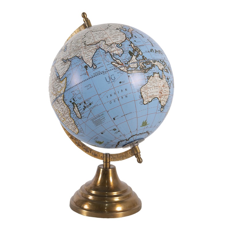 Clayre & Eef Globe 22x33 cm Blue Wood Metal