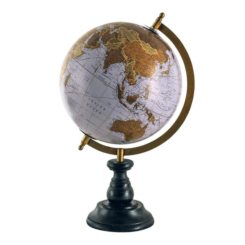 Clayre & Eef Globo 22x37 cm Marrone Legno Ferro Rotondo