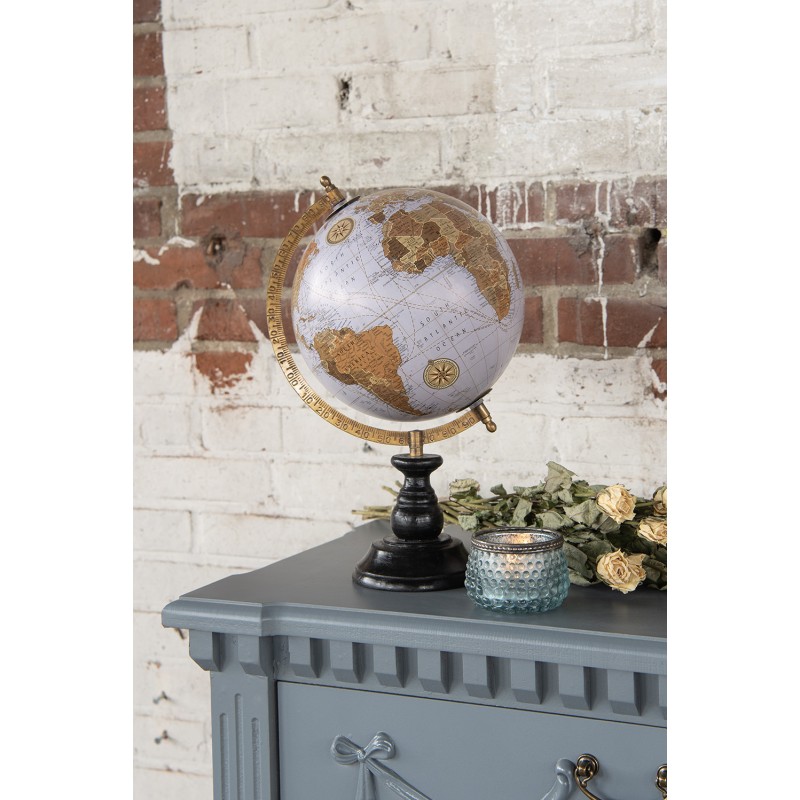 Clayre & Eef Globo 22x37 cm Marrone Legno Ferro Rotondo