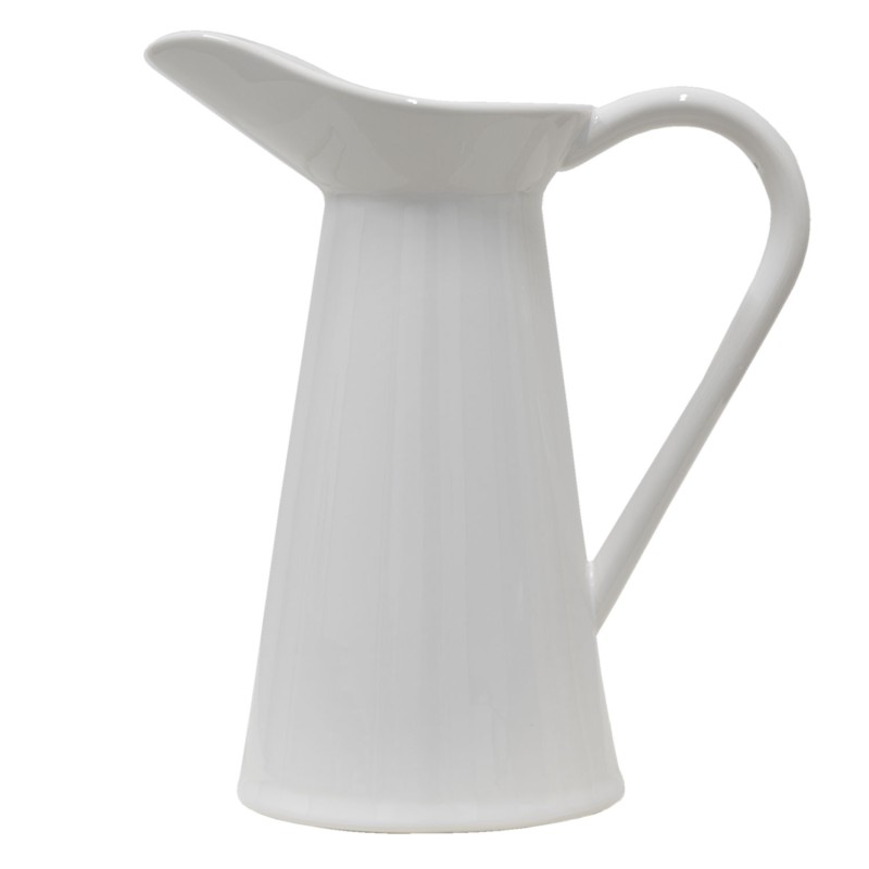 Clayre & Eef Boccale da lavabo 23x13x25 cm Bianco Ceramica Rotondo