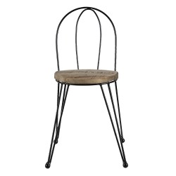 Clayre & Eef Plantentafeltje Stoel 23x22x45 cm Bruin Hout Ijzer