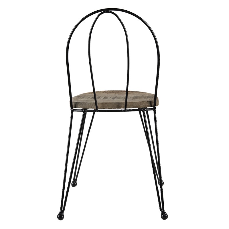 Clayre & Eef Plantentafeltje Stoel 23x22x45 cm Bruin Hout Ijzer