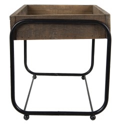 Clayre & Eef Petit table de plante 32x26x27 cm Marron Bois Fer
