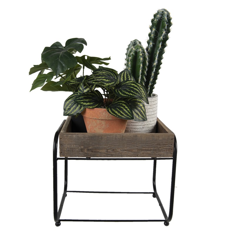 Clayre & Eef Plant Table 32x26x27 cm Brown Wood Iron
